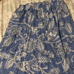 Blue skirt with white flowers